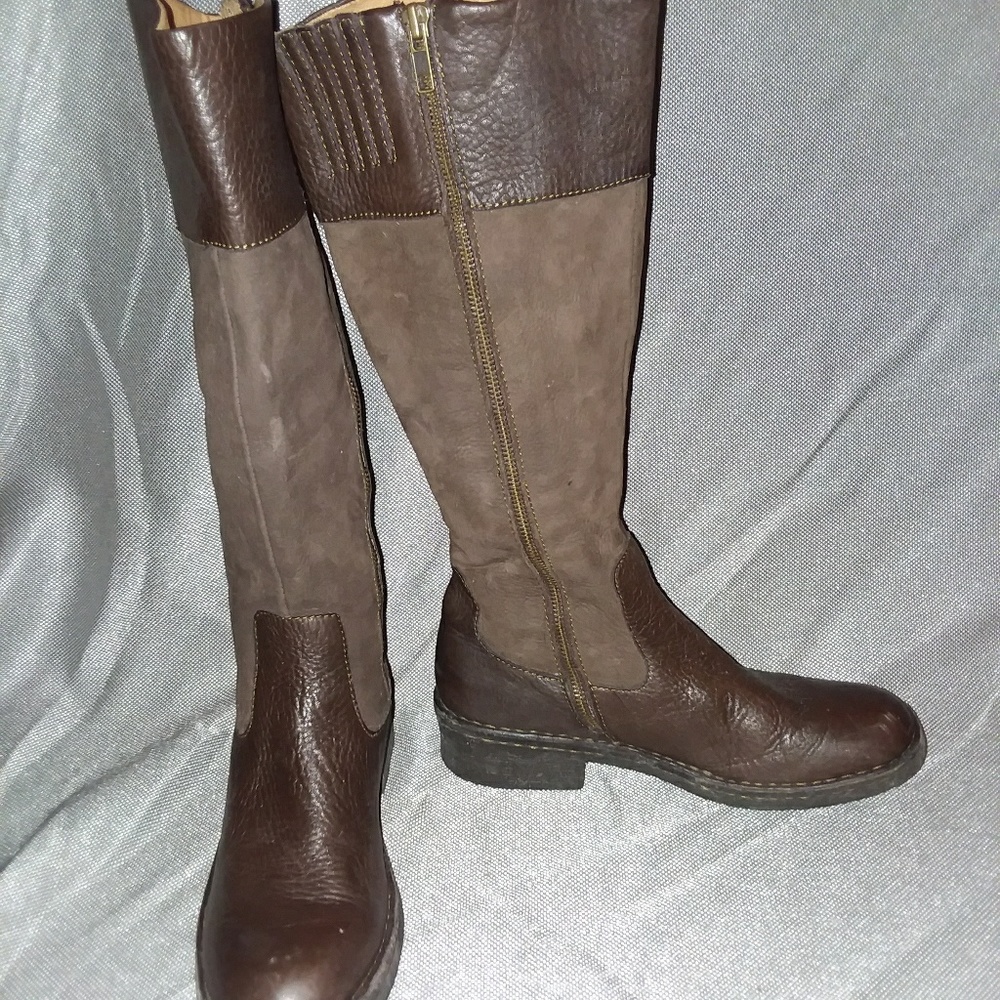 Brown Suede & Leather Riding Boots Sz 7.5